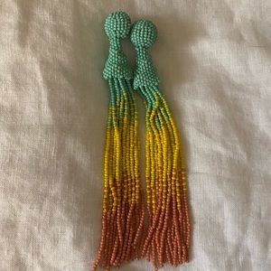 Beaded Ombre Tassel Earrings